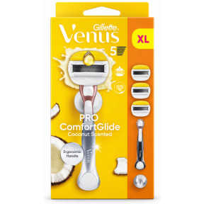 Набір для гоління Gillette Venus Pro ComfortGlide Coconut Scented, бритва + 3 змінні касети + тримач